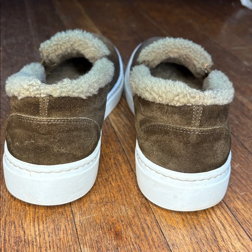 M Gemi sneakers slip on brown suede tan sherpa lined Italian EU 38 US 7.5 cozy